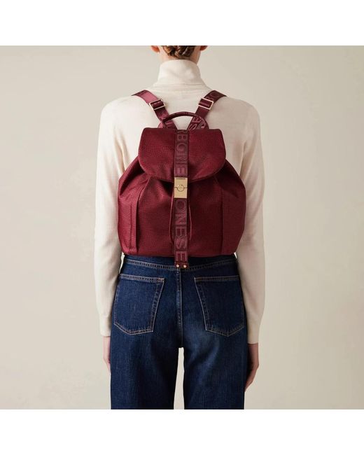 Borbonese Tassen ,Rood ,Leer Backpack in het Red