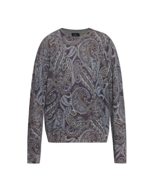 Etro Gemusterter Pullover in Gray für Herren