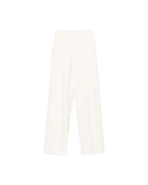 Elisabetta Franchi White Matt Weiße Plissierte Hose