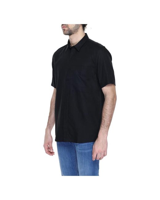 Antony Morato Kurzarm leinenmischung hemd in Black für Herren