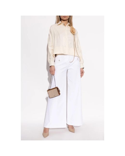 Max Mara Memore Wide-Leg Broek in het White