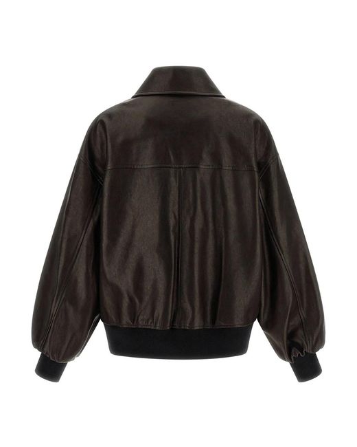 Khaite Black Leather Jackets