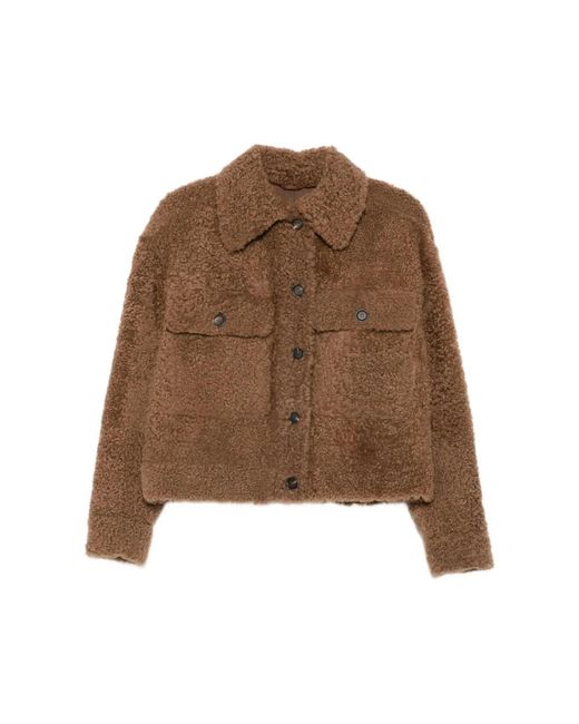 Brunello Cucinelli Brown Faux Fur & Shearling Jackets