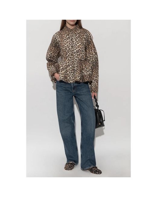 Blouses Ganni de color Brown