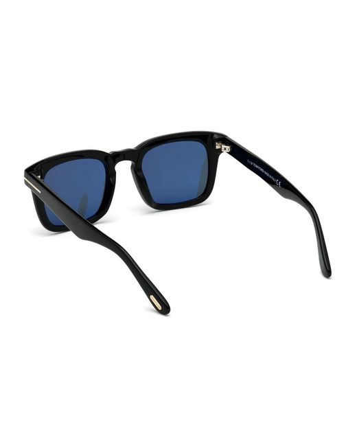 Tom Ford Matt schwarz quadratische sonnenbrille in Blue für Herren
