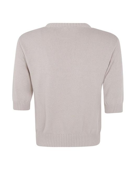 Weekend by Maxmara Gray Round-Neck Knitwear