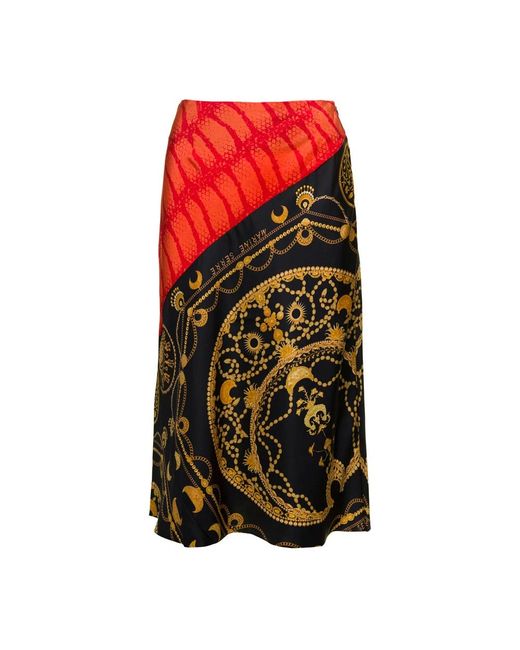 MARINE SERRE Multicolor Midi Skirts