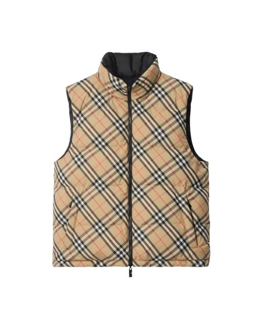 Burberry Jassen ,Polyester Omkeerbaar Check Puffer Gilet in het Brown voor heren