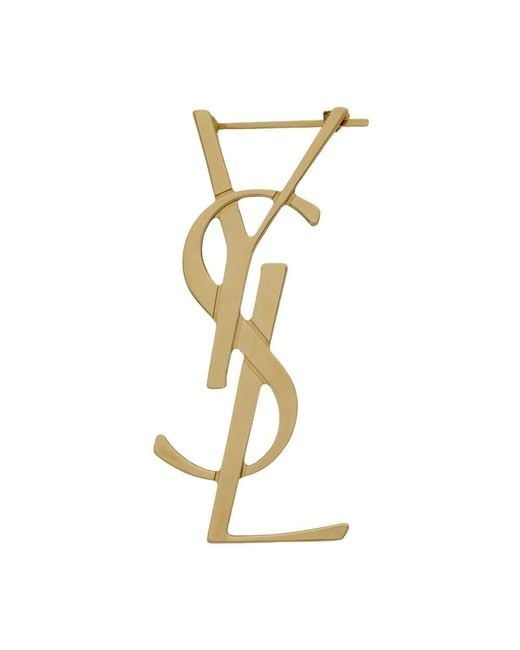 Saint Laurent Metallic Messing Cassandre Ohrring