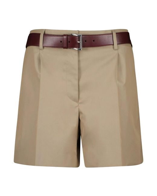 Prada Katoenen Twill Bermuda's in het Natural