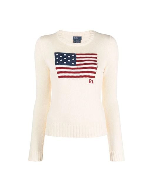 Ralph Lauren White Round-Neck Knitwear