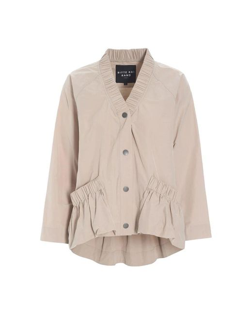 Bitte Kai Rand Natural Gerüschte Popelinjacke Dusty Quartz