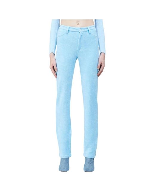 Pantaloni in maglia stretch con chiusura a bottoni di Maisie Wilen in Blue