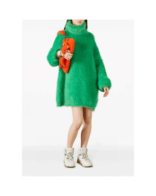 Gucci Kleedjes ,Groen ,Mohair Jumper Jurk in het Green