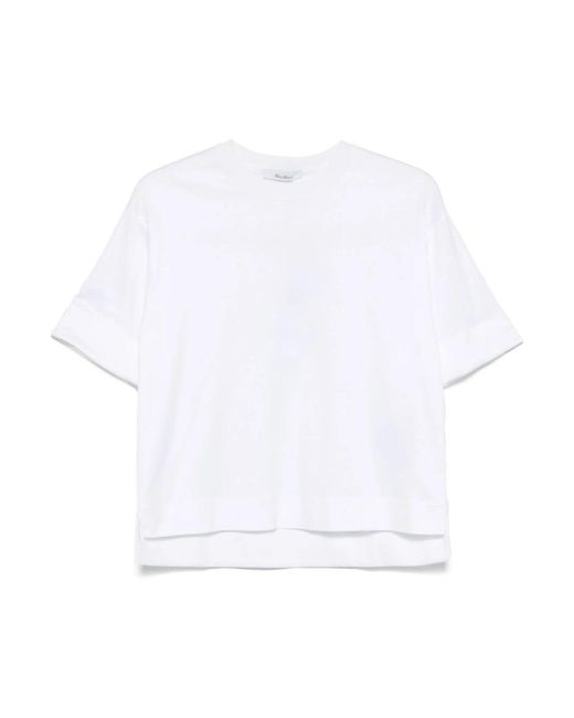 Max Mara Tops ,Wit ,Katoen Maser Katoenen T-Shirt in het White