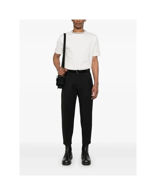 BRIGLIA Black Cropped Trousers for men