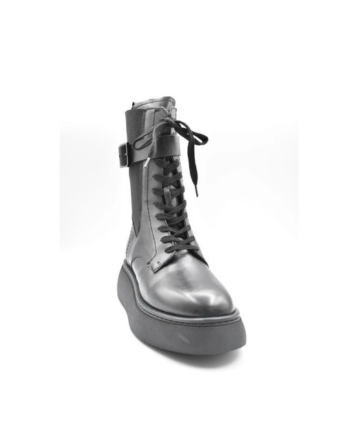 Janet & Janet Black Lace-Up Boots