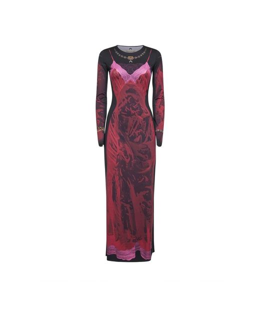 chinese dress ladies Marine Serre Rib Knit Flared Dress in Black