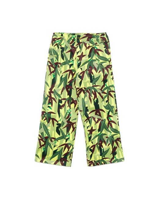 KENZO Green Straight Trousers for men