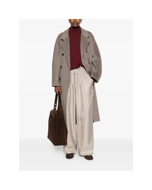 Double-Breasted Coats Arma de color Brown