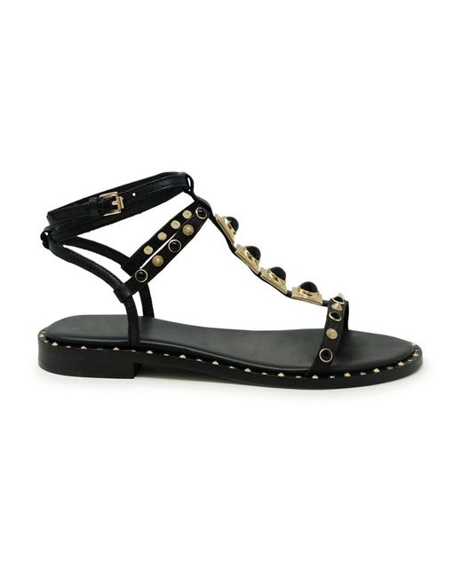 Ash Schoenen ,Zwart ,Leer Zwarte Leren Ballerina Sandalen in het Black