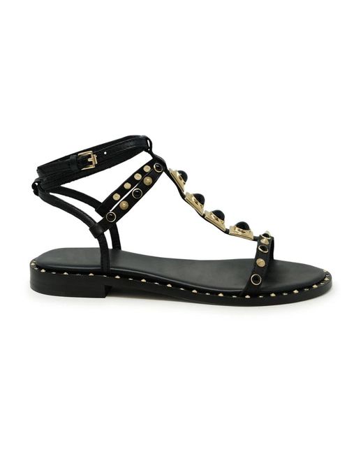 Ash Schoenen ,Zwart ,Leer Zwarte Leren Ballerina Sandalen in het Black
