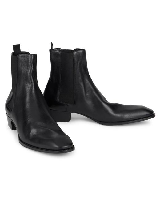Saint Laurent Black Chelsea Boots for men