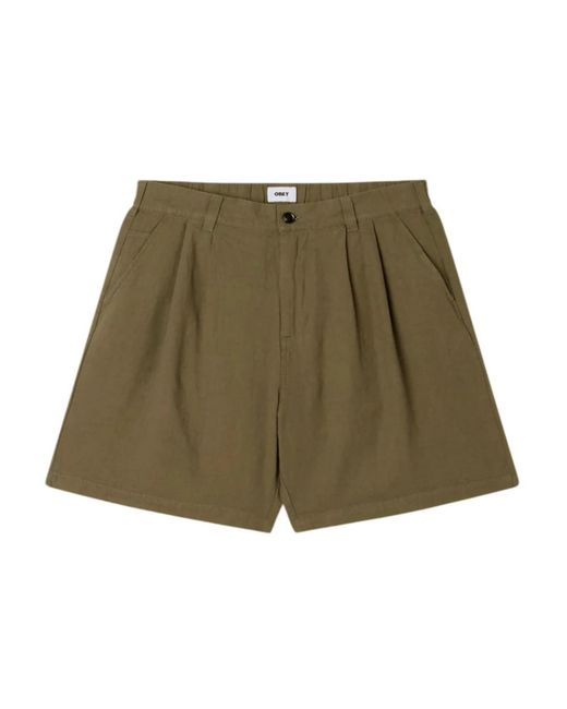 Obey Green Short Shorts for men