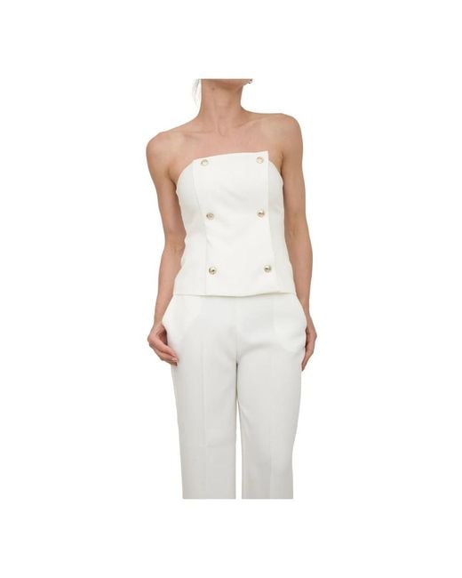 Guess White Sleeveless Tops
