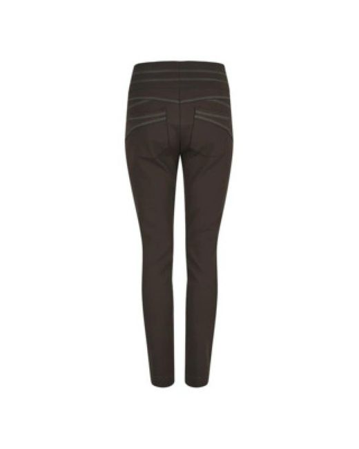 MARC AUREL Gray Braune High-Performance Leggings Mit Twill-Look