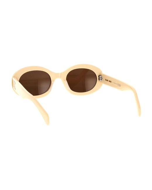 Céline Natural Ovale sonnenbrille elfenbein braune organische linsen,triomphe large sonnenbrille
