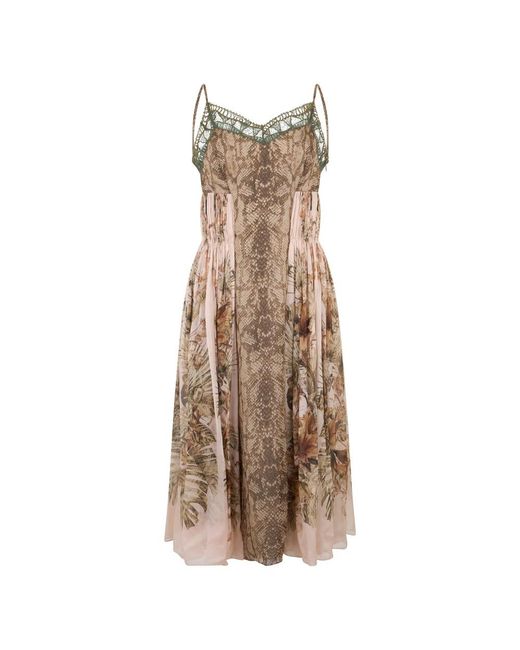 Midi Dresses Alberta Ferretti de color Brown