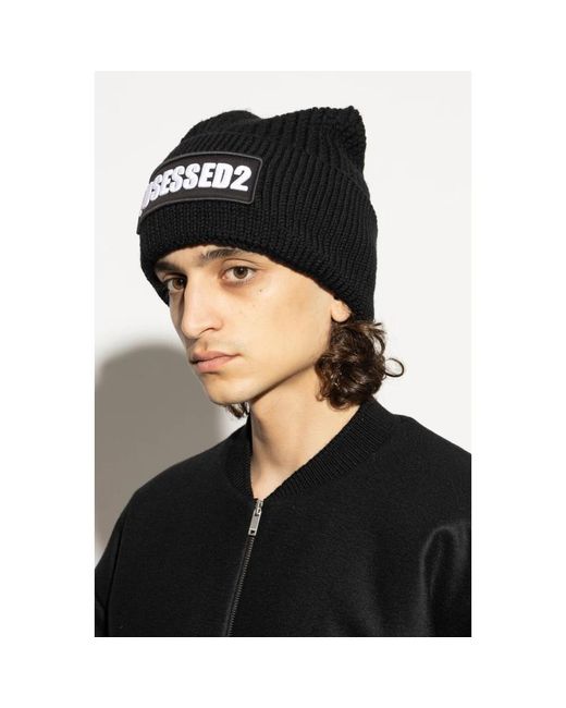 DSquared² Wollmütze Mit Logo in Black für Herren