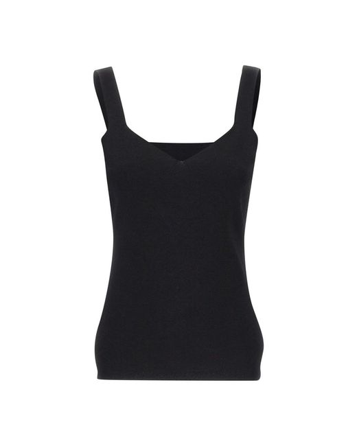 Kaos Black Sleeveless Tops