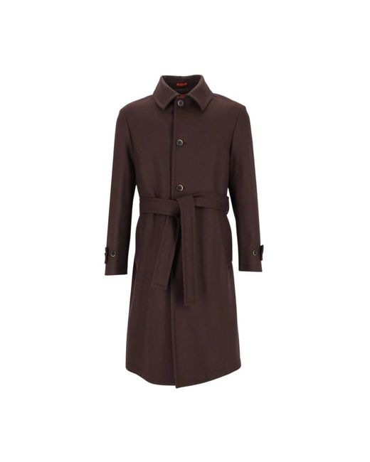 Barena Brown Belted Coats for men