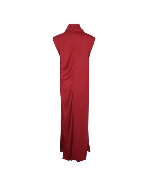 Lanvin Red Front Knot Kleid