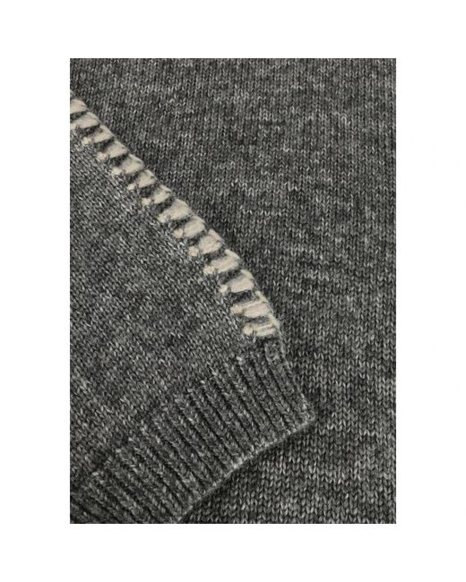 Modström Truien & Vesten ,Grijs ,Donkergrijze Linemd O-Hals Cardigan in het Gray