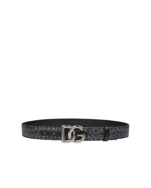 Cintura jacquard di lusso nero/grigio di Dolce & Gabbana in Black