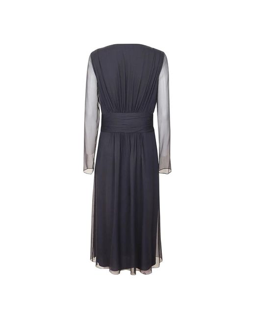 Alberta Ferretti Kleedjes ,Blauw ,Chiffon Blauwe Zijden Chiffon Omslagjurk in het Blue