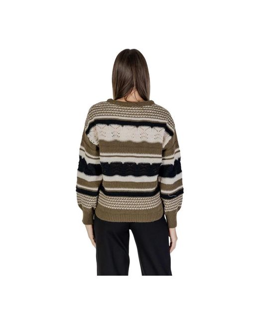 Ichi Black Round-Neck Knitwear