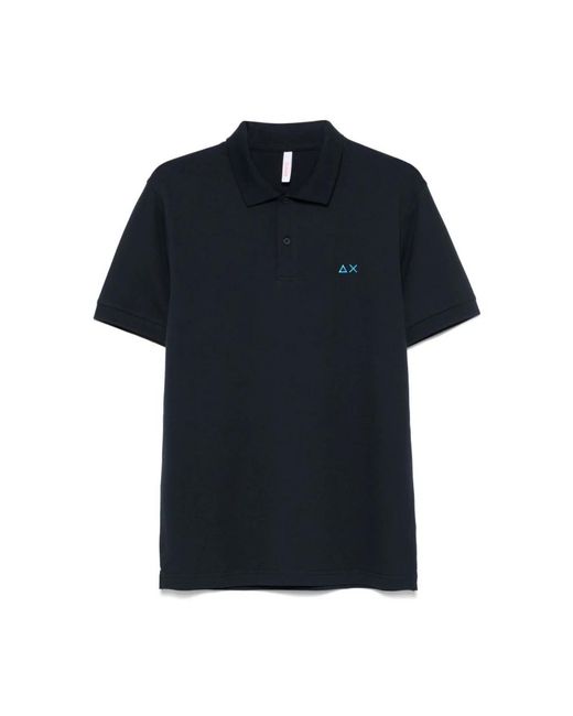 Sun 68 Tops ,Blauw ,Blauw Poloshirt Met Korte Mouwen in het Black voor heren