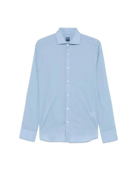 Fedeli Blue Casual Shirts for men