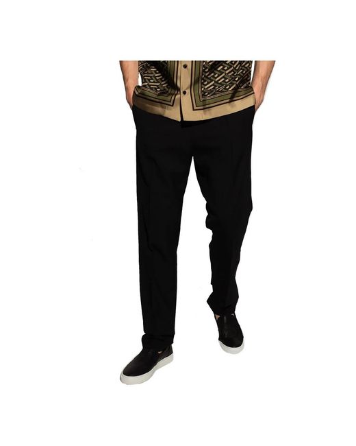 Versace Black Straight Trousers for men