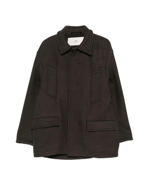 AMI Caban Coat in het Black