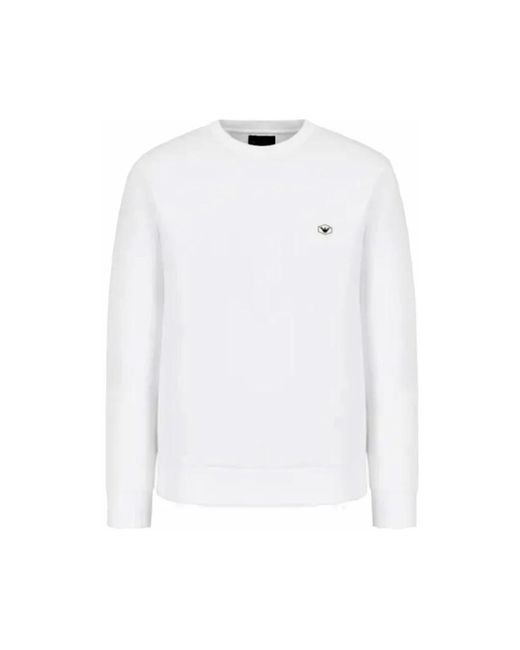 Armani Hoodies & Sweatvesten ,Wit ,Katoen Katoenen Sweatshirt Essentials Collectie in het White voor heren