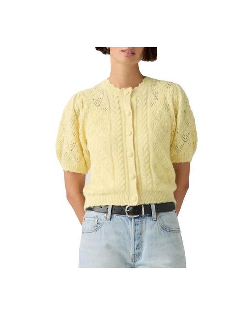 Levi's Metallic Pauline Pointelle Kurzarm-Strickjacke