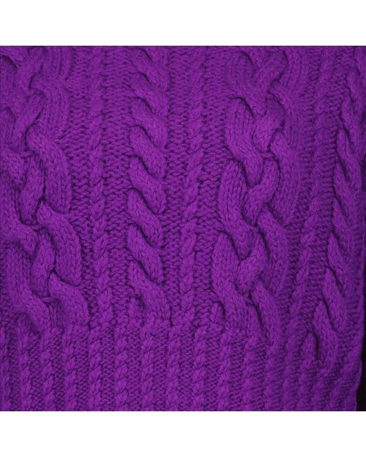 AMI Purple Gerippter strickpullover
