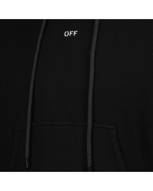 Off-White c/o Virgil Abloh Kapuzenpullover logo baumwolle einfarbig in Black für Herren