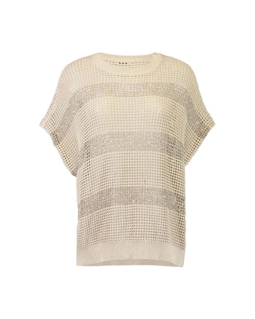 Brunello Cucinelli Natural Round-Neck Knitwear