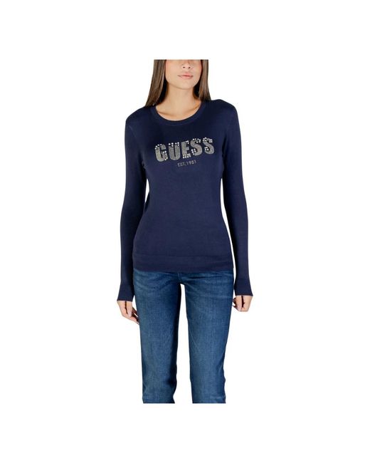 Guess Blue Round-Neck Knitwear